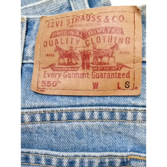 Women's Levis 550 16 S Relaxed Fit Tapered Legs Denim Blue Jeans 34 W 28L - Picture 2 of 5
